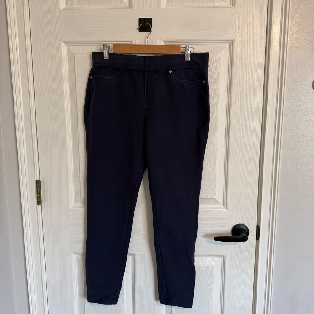Michael Kors Navy Blue Pants with Gold Accents, Size Large GUC gently worn